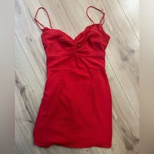 Lucy in the Sky Red Beaded Tie Up Dress